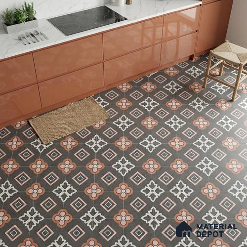 Moroccan Floor & Wall Tile TL 06603 C 2 ft x 2 ft Vitrified Matte Finish Tile - 9 mm | Ideal for Living Room, Bedroom, Bathroom | Please Expect a Slight Variation of Pattern