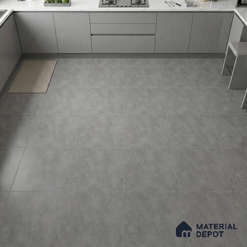 Patterned Floor & Wall Tile TL 06610 C  2 ft x 2 ft Grey Vitrified Matte Finish Tile - 9 mm | Ideal for Living Room, Bedroom, Bathroom, Kitchen | Please Expect a Slight Variation of Pattern