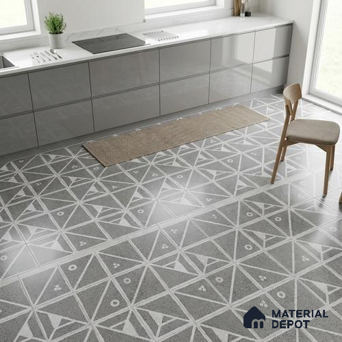 Patterned Wall & Floor Tile TL 06610 Orenate Retro Decor 2 ft x 2 ft Vitrified Matte Finish - 9 mm | Suitable for Living Room, Balcony, Courtyard | Please Expect a Slight Variation of Pattern