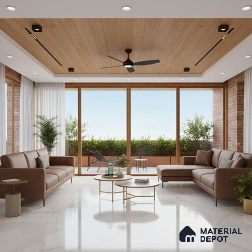 Endless Marble Floor & Wall Tile TL 06619 White Onyx 6 ft x 4 ft Glossy Finish Vitrified Large Format Tile - 9 mm | 3 Random Design | Suitable for Living Room, Bedroom, Bathroom | Adhesive and Spacers Must be Used During Installation