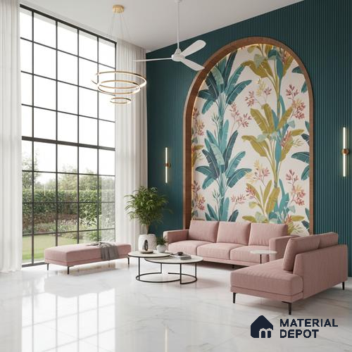 Endless Marble Wall & Floor Tile TL 06620 Snow Ice 6 ft x 4 ft Glossy Finish Vitrified Large Format Tile - 9 mm | 2 Random Design | Suitable for Living Room, Bedroom, Bathroom | Adhesive and Spacers Must be Used During Installation