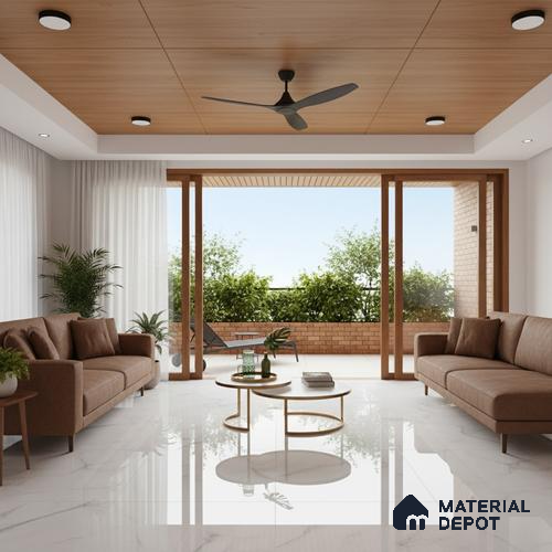 Marble Floor & Wall Large Format Tile TL 06622 Onyx Garnet 6 ft x 4 ft Glossy Finish Vitrified Tile - 9 mm | Suitable for Living Room, Bedroom & Bathroom | Adhesive and Spacers Must be Used During Installation