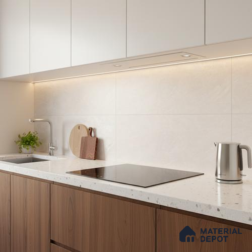 Cream Marble Wall Tile TL 06728 Lustra Verona Cream 2 ft x 1 ft Ceramic Carving Satin Finish - 9 mm |  | Suitable for Living Room, Bedroom, Bathroom