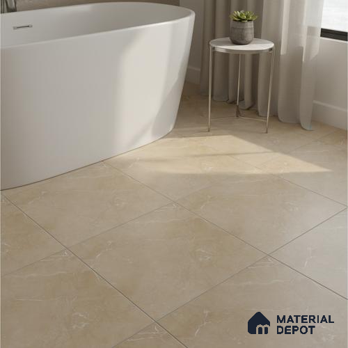 Brown Marble Floor Tile TL 06730 Lustra Nomad Sandstone 12 Inch x 12 Inch Ceramic Carving Matte Finish - 9 mm |  | Suitable for Living Room, Bedroom, Bathroom