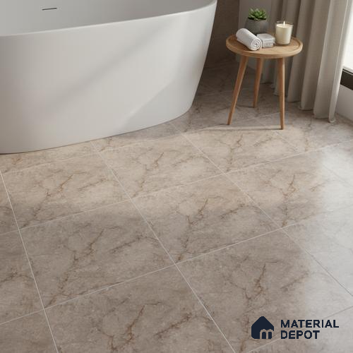 Brown Marble Floor Tile TL 06731 B Lustra Rapture Stonewalk 12 Inch x 12 Inch Ceramic Carving Matte Finish - 9 mm |  | Suitable for Living Room, Bedroom, Bathroom