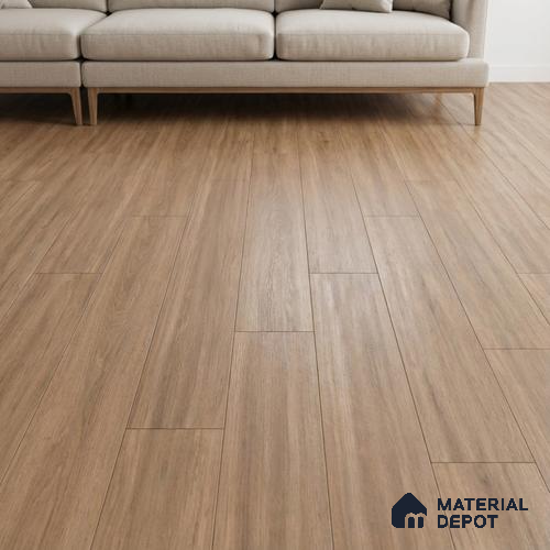 Brown Wood Floor Tile TL 06740 B Gravier Alpine Earth 1200x195 mm Vitrified Carving Matte Finish - 9 mm | 6 Random Design | Suitable for Living Room, Bedroom, Bathroom | 2-3 mm Spacer is Mandatory