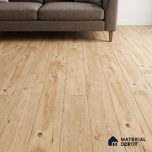Brown Wood Floor Tile TL 06742 B Gravier Heritage Cream 1200x195 mm Vitrified Carving Matte Finish - 9 mm | 6 Random Design | Suitable for Living Room, Bedroom, Bathroom | 2-3 mm Spacer is Mandatory
