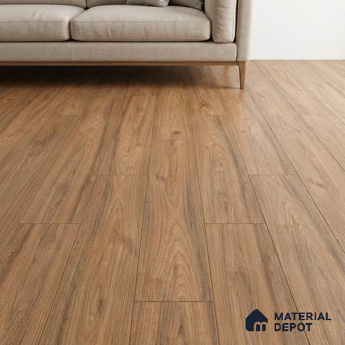 Brown Wood Floor Tile TL 06743 Gravier Serenade Sand 1200x195 mm Vitrified Carving Matte Finish - 9 mm | 9 Random Design | Suitable for Living Room, Bedroom, Bathroom | 2-3 mm Spacer is Mandatory