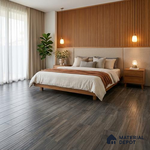 Grey Wood Floor Tile TL 06744 B Gravier Heritage Verde 1200x195 mm Vitrified Carving Matte Finish - 9 mm | 12 Random Design | Suitable for Living Room, Bedroom, Bathroom | 2-3 mm Spacer is Mandatory