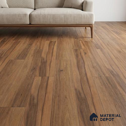 Brown Wood Floor Tile TL 06744 Gravier Heritage Sandstone 1200x195 mm Vitrified Carving Matte Finish - 9 mm | 12 Random Design | Suitable for Living Room, Bedroom, Bathroom | 2-3 mm Spacer is Mandatory