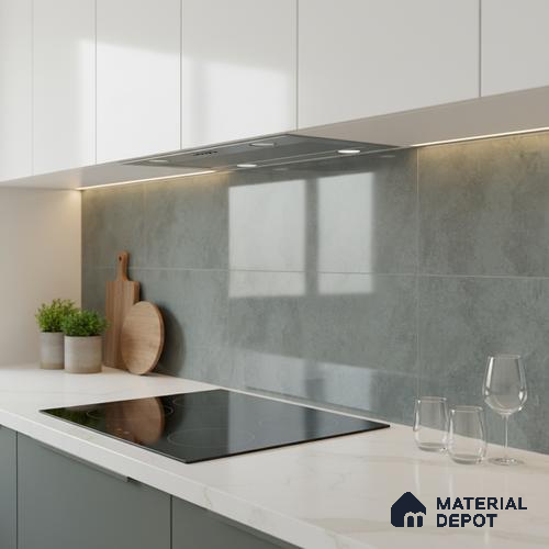 Grey Cement Wall Tile TL 06761 B Lustra Alpine Moss 2 ft x 1 ft Ceramic Glossy Finish - 9 mm | | Suitable for Living Room, Bedroom, Bathroom
