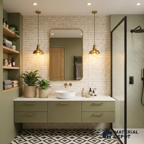 Cream Highlighter Wall Tile TL 06766 C Lustra Moonlit Pearl Accent 2 ft x 1 ft Ceramic Carving Satin Finish - 9 mm |  | Suitable for Living Room, Bedroom, Bathroom