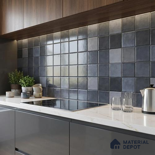 Subway Wall Tile TL 06768 B Lustra Miststone Matrix 2 ft x 1 ft Ceramic Glossy Finish - 9 mm | Suitable for Bathroom, Kitchen Backsplash | Please Expect a Slight Variation of Pattern