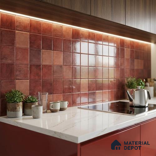 Subway Wall Tile TL 06768 D Lustra Cocoa Matrix 2 ft x 1 ft Ceramic Glossy Finish - 9 mm | Suitable for Bathroom, Kitchen Backsplash | Please Expect a Slight Variation of Pattern