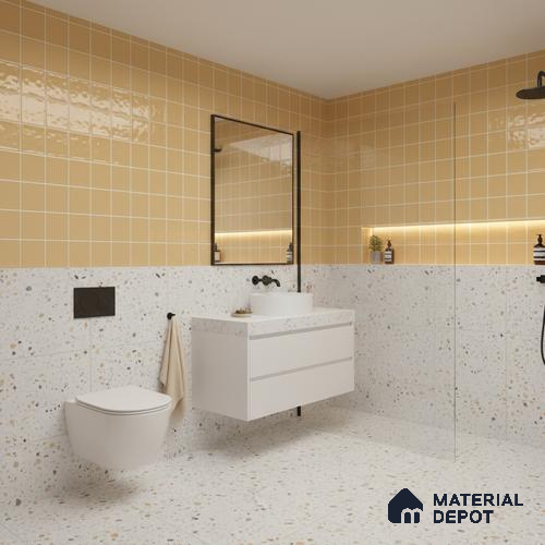 Faux Subway Wall Tile TL 06770 B Lustra Plaza Mirage 2 ft x 1 ft Ceramic Glossy Finish - 9 mm | Suitable for Bathroom, Kitchen backsplash | Please Expect a Slight Variation of Pattern