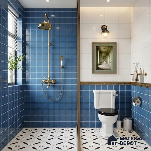 Faux Subway Wall Tile TL 06770 Lustra Plaza Twilight 2 ft x 1 ft Ceramic Glossy Finish - 9 mm | Suitable for Bathroom, Kitchen backsplash | Please Expect a Slight Variation of Pattern