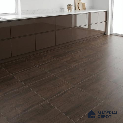 Brown Wood Floor Tile TL 06806 C Lustra Urban Brown 2 ft x 2 ft Vitrified Carving Matte Finish - 9 mm |  | Suitable for Living Room, Bedroom, Bathroom