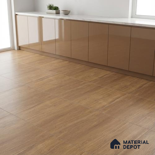 Brown Wood Floor Tile TL 06806 Lustra Urban Sandstone 2 ft x 2 ft Vitrified Carving Matte Finish - 9 mm | 4 Random Design | Suitable for Living Room, Bedroom, Bathroom