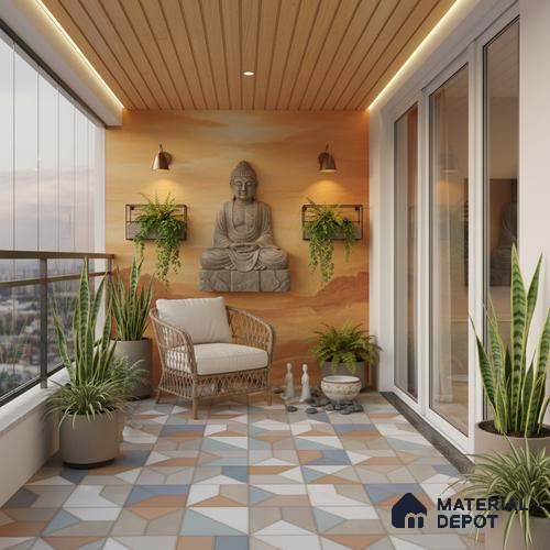 Grey Moroccan Floor & Wall Tile TL 06851 Lustra Modern Sandline 2 ft x 2 ft Vitrified Carving Matte Finish - 9 mm | Suitable for Kitchen, Bathroom, Dining Area | Please Expect a Slight Variation of Pattern