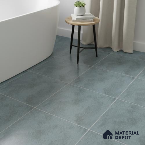 Blue Rustic Floor Tile TL 06945 1 ft x 1 ft Ceramic Carving Matte Finish - 9 mm | Suitable for Living Room, Bedroom, Bathroom