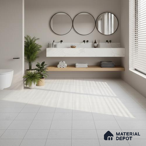 Beige Wood Floor Tile TL 07011   1 ft x 1 ft Ceramic Carving Matte Finish - 9 mm | Suitable for Living Room, Bedroom, Bathroom