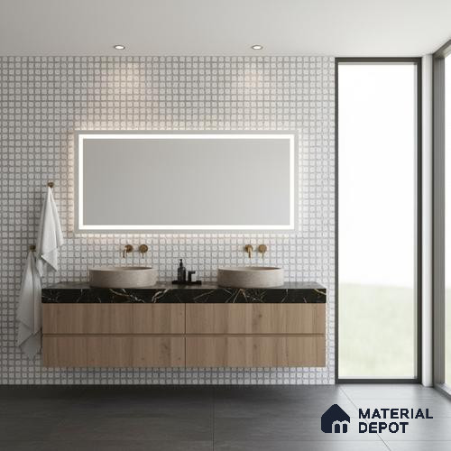 Black Metallic Wall Tile TL 07023 2 ft x 1 ft Ceramic Carving Metallic Finish - 9 mm | Suitable for Living Room, Bedroom, Bathroom