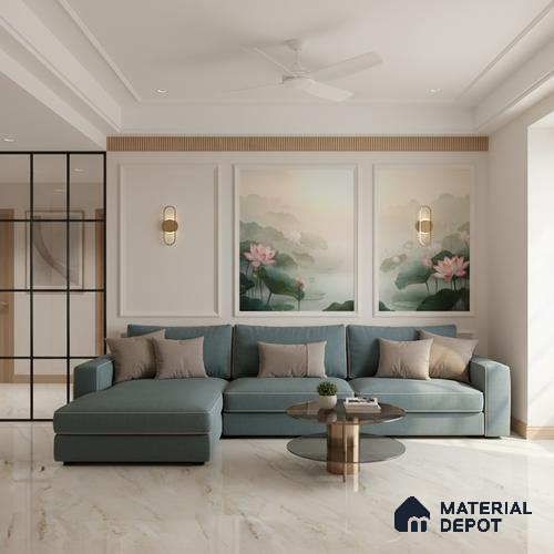 Marble Floor & Wall Tile TL 07169 C Magnetic 6 ft x 4 ft Glossy Finish Vitrified Tile - 9 mm | Suitable For living Room, Bedroom, Bathroom | Adhesive and Spacers Must be Used During Installation