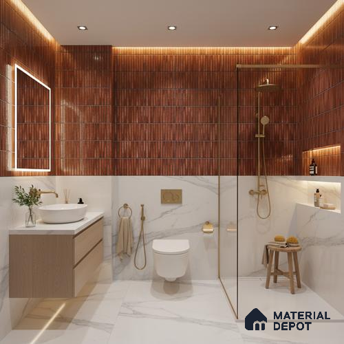TL 07176 F Kitkat Cosmo Wine 1 ft x 1 ft Glossy Finish Ceramic Tile - 10 mm | Please Expect a Slight Variation of Pattern