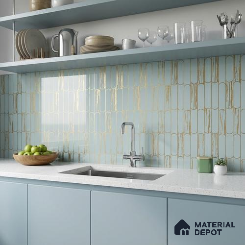 Glass Highligter Wall Tile TL 07344 Mint Capsule 2 ft x 1 ft Glossy Finish Ceramic Tile - 9 mm | Suitable For Bathroom, Kitchen Backsplashes