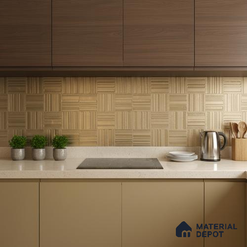 Glass Highligter Wall Tile TL 07357 Golden Barcode 2 ft x 1 ft Matte Finish Ceramic Tile - 9 mm | Suitable For Bathroom, Kitchen Backsplashes