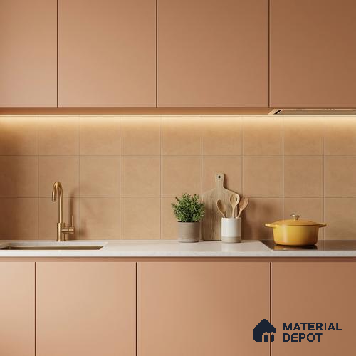 Subway Wall & Floor Tile TL 07364 Trend Gold 200 mm x 200 mm Matte Finish Vitrified Tile - 8 mm | 4 Random Design | Suitable For living Room, Bedroom, Kitchen | Please Expect a Slight Variation of Pattern