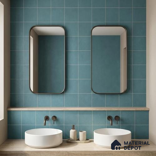 Subway Wall & Floor Tile TL 07367 Trend Mint 200 mm x 200 mm Matte Finish Vitrified Tile - 8 mm | 4 Random Design | Suitable For living Room, Bedroom, Kitchen | Please Expect a Slight Variation of Pattern