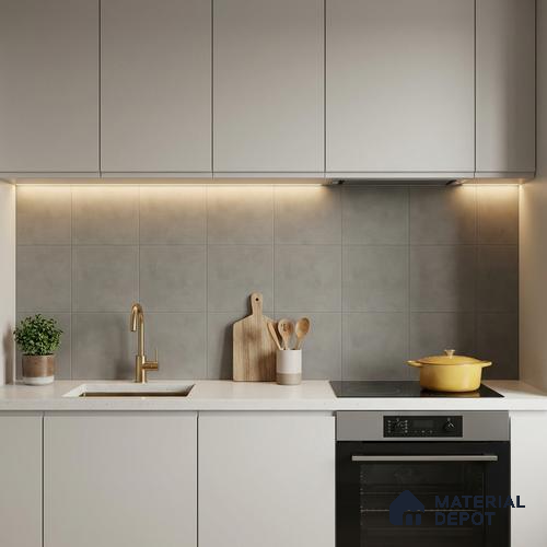 Subway Wall & Floor Tile TL 07369 Trend Moon Grey 200 mm x 200 mm Matte Finish Vitrified Tile - 8 mm | 4 Random Design | Suitable For living Room, Bedroom, Kitchen | Please Expect a Slight Variation of Pattern