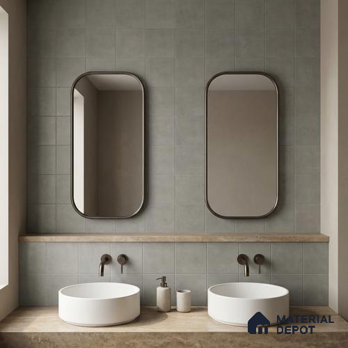 Subway Wall & Floor Tile TL 07369 Trend Moon Grey 200 mm x 200 mm Matte Finish Vitrified Tile - 8 mm | 4 Random Design | Suitable For living Room, Bedroom, Kitchen | Please Expect a Slight Variation of Pattern