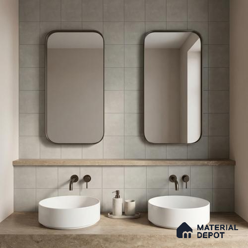 Subway Wall & Floor Tile TL 07374 Trend Sand 200 mm x 200 mm Matte Finish Vitrified Tile - 8 mm | 4 Random Design | Suitable For living Room, Bedroom, Kitchen | Please Expect a Slight Variation of Pattern