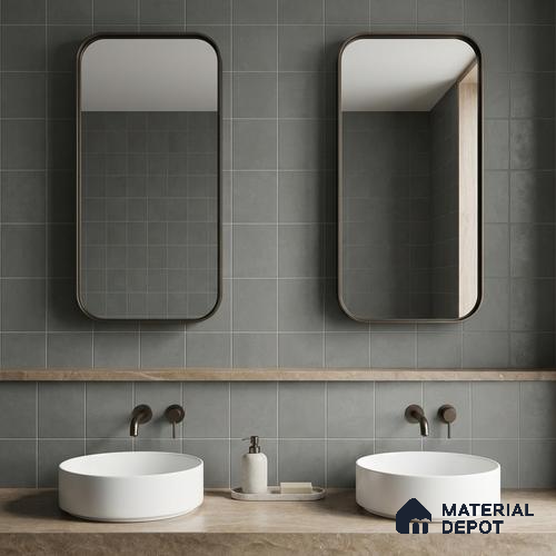 Subway Wall & Floor Tile TL 07375 Trend Grey 200 mm x 200 mm Matte Finish Vitrified Tile - 8 mm | 4 Random Design | Suitable For living Room, Bedroom, Kitchen | Please Expect a Slight Variation of Pattern