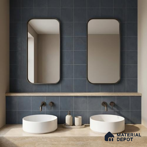 Subway Wall & Floor Tile TL 07376 Trend Concrete 200 mm x 200 mm Matte Finish Vitrified Tile - 8 mm | 4 Random Design | Suitable For living Room, Bedroom, Kitchen | Please Expect a Slight Variation of Pattern