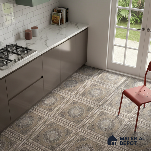 Moroccan Wall & Floor Tile TL 07382 Festival Rocker 2 ft x 2 ft Matte Finish Vitrified Tile - 9 mm | Suitable For living Room, Bedroom, Bathroom | Please Expect a Slight Variation of Pattern