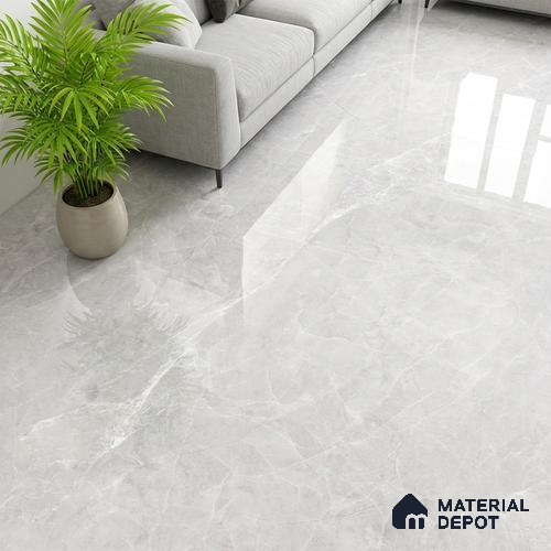 Marble Wall & Floor Tile TL 07386 Admire Light 4 ft x 2 ft Glossy Finish Vitrified Tile - 9 mm | 4 Random Design | Suitable For living Room, Bedroom, Kitchen
