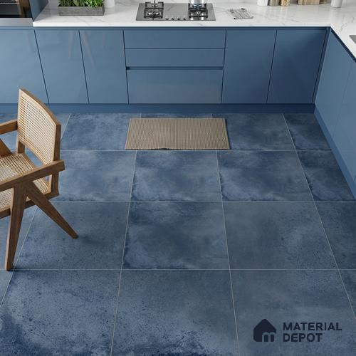 Cement Wall & Floor Tile TL 07414 Vint Azul 2 ft x 2 ft Matte Finish Vitrified Tile - 9 mm | Suitable For living Room, Bedroom, Bathroom