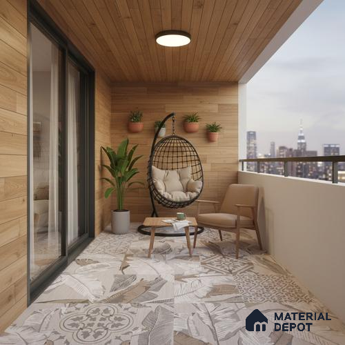 Moroccan Wall & Floor Tile TL 07423 Dali Bianco 2 ft x 2 ft Matte Finish Vitrified Tile - 9 mm | Suitable For living Room, Bedroom, Bathroom | Please Expect a Slight Variation of Pattern