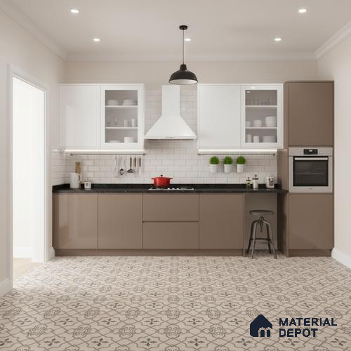 Moroccan Wall & Floor Tile TL 07425 Elude 2 ft x 2 ft Matte Finish Vitrified Tile - 9 mm | Suitable For living Room, Bedroom, Bathroom | Please Expect a Slight Variation of Pattern