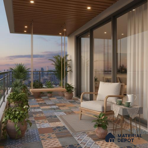 Moroccan Wall & Floor Tile TL 07426 Ethnic 2 ft x 2 ft Matte Finish Vitrified Tile - 9 mm | Suitable For living Room, Bedroom, Bathroom | Please Expect a Slight Variation of Pattern
