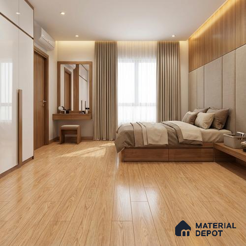 Wood Floor & Wall Tile TL 07506 4 ft x 0.65 ft Vitrified Matte Finish - 9 mm | 2-3 mm Spacer is Mandatory