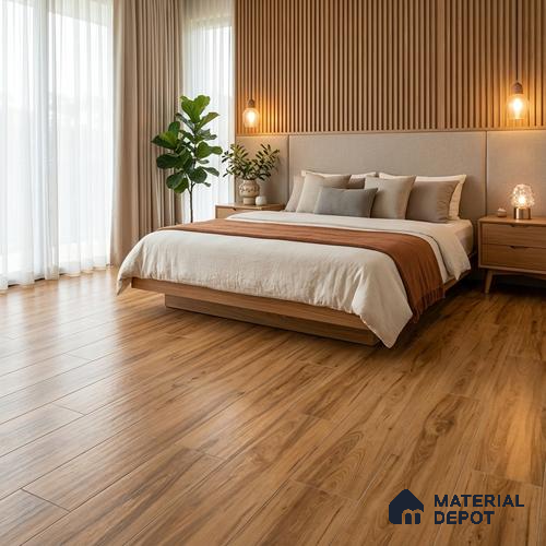 Wood Floor & Wall Tile TL 07509 B 4 ft x 0.65 ft Vitrified Matte Finish - 9 mm | 2-3 mm Spacer is Mandatory