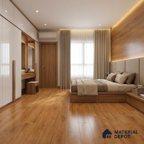 Wood Floor & Wall Tile TL 07511 4 ft x 0.65 ft Vitrified Matte Finish - 9 mm | 2-3 mm Spacer is Mandatory