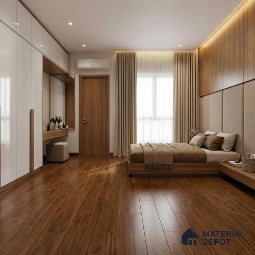 Wood Floor & Wall Tile TL 07512 B 4 ft x 0.65 ft Vitrified Matte Finish - 9 mm | 2-3 mm Spacer is Mandatory