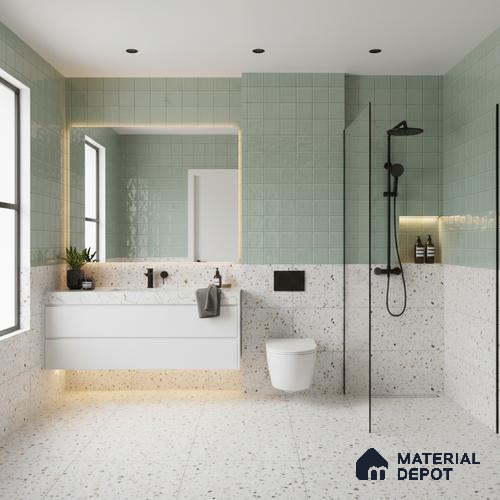 Faux Subway Wall Tile TL 07515 C  Plaid Deep Aqua 2 ft x 1 ft Ceramic Glossy Finish - 8 mm | Suitable for Bathroom, Kitchen backsplash | Please Expect a Slight Variation of Pattern