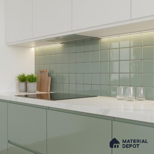 Faux Subway Wall Tile TL 07515 C Plaid Deep Aqua 2 ft x 1 ft Ceramic Glossy Finish - 8 mm | Suitable for Bathroom, Kitchen backsplash | Please Expect a Slight Variation of Pattern