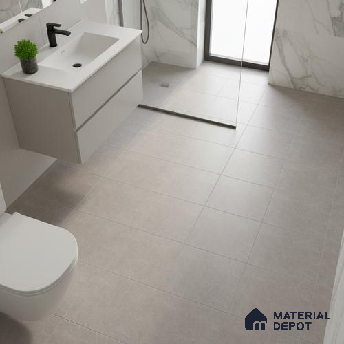 Grey Marble Floor Tile TL 07529 D Lustra Aegean Motif - Floor 1 ft x 1 ft Ceramic Carving Matte Finish - 9 mm |  | Suitable for Living Room, Bedroom, Bathroom